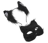Mikinona 1 Set Maschera Volpe e Cerchietto per Cosplay Maschera Fluffy per Halloween e Feste