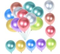 Mikinona 100 Palloncini Metallici in Lattice Colorati per Decorazioni Compleanno Resistenti e Sicuri Adatti per Aria e per Eventi Indoor e Outdoor
