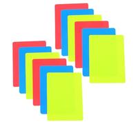 Mikinona 12 Cartellini Arbitrali Calcio Professionali in PVC Resistente Set Ufficiale Rosso Giallo e Blu per Arbitri da Stadio Kit Completo per Penalità e Ammonizioni Sportive