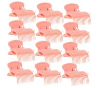 Mikinona 12 Pezzi Clip Arricciacapelli con Isolamento Molletta per Hot Roller per Colorazione Permanente Dei Sicurezza Colore Rosa
