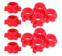 Mikinona 12 Pezzi Dadi Spinlock Antiscivolo Rossi per Manubri Accessori per Sollevamento Pesi e Attrezzature Fitness Morsetti Leggeri e Resistenti per Barra Esagonale