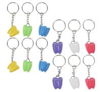 Mikinona 12 Pezzi Porta Dentiera in Plastica e Lega, Contenitore a Forma di Dente per Conservare i Denti da Latte Durante i Viaggi, Design Colorato e Divertente