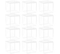 Mikinona 12 Pezzi Scatola Porta Oggetti Piccola Coperchio, Espositore | Contenitore in Ps, Bordi Lisci e Sicuri, Facile da Aprire e Chiudere, Impilabile, per Conservare Dolci