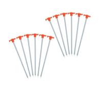 Mikinona 12 Picchetti in Acciaio 6X250 MM Resistenti al Vento per Campeggio e Spiaggia Picchetti a Vite Rinforzati per Terreno Duro Ancoraggio Profondo per Copertura da Sole e Outdoor