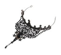 Mikinona 1pc Rhinestone Hairband Crown Crown Wedding Vintage Bridal Crown Party Headdress Nero