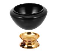 Mikinona 1pezzi Ciotola Cantante Pratica Per Meditazione Yoga Design Unico e Creativo Per Uomini e Donne Colore Nero Piccola Accessorio Decorativo Per Rilassamento e Spiritualità