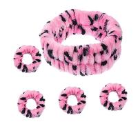 Mikinona 1set Fasce Per Lavaggio Viso e Polsini Spa Stile Leopardo Accessori Impermeabili Per Trucco e Della Perfetti Per Donna