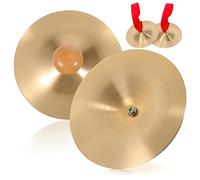 Mikinona 2 paia Cymbali per Dita con Manici Legno Strumento Musicale per Amanti Della Danza Del Ventre Facile da Usare e Resistente per Musicisti