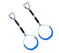 Mikinona 2 Pezzi Anelli Ginnastica per Blu Set Anelli Arrampicata e Fitness per Esterno Antiscivolo per Gioco e Allenamento in Giardino