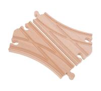 Mikinona 2 pezzi Binari in Legno per Trenino con Scambio Multi-direzionale Accessori Pista Educativi e Modulari per Compatibili con Set di Trenini in Legno per Ragazzo e Ragazza