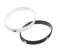 Mikinona 2 Pezzi Braccialetti in Silicone Sportivi Yin Yang Tai Chi Braccialetti di Coppia per Danza di Strada Design Hip-Hop Vestibilità Sicura Accessorio Unisex per Attività Sportive