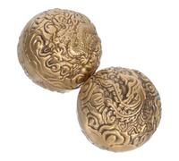 Mikinona 2 Pezzi Massage Hand Balls in Brass Traditional Chinese Baoding Balls For Hand Exercise Finger Dexterity Stress Relief For Seniors Indoor Outdoor