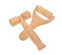 Mikinona 2 Pezzi strumento di massaggio muscolo attrezzo ACUPRESSURA riflessologia corpo forma rulli massaggiatori per piedi strumenti di massaggio manuale posteriore di legno Cachi