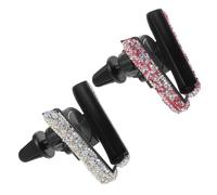Mikinona 2 Pezzi Supporto Auto per Cellulare con Clip Ventilazione Montaggio Stabile con Strass Brillantini Portacellulare per Smartphone Facile Installazione e Sicurezza Alla Guida Rosa e