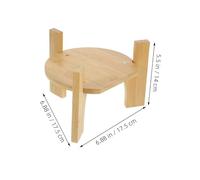 Mikinona 2 Pezzi Supporto in per Dispenser Bevande e Vasi Base Rotonda Portatile in Bamboo Rialzo Multifunzione per Erogatore e Decanter per Cucina Festa e Ufficio