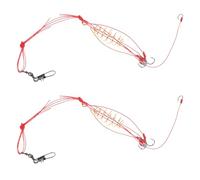 Mikinona 2 Scatole Ganci da Pesca Molla Resistenti con Gabbia Porta Esche per Pesci Grossi Supporto Esca Sicuro e Ganci da Pesca per Lago e Fiume Kit Trappola Alimentatore Portatile