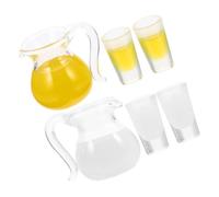 Mikinona 2 set Mini Brocche e Tazze Giocattolo per Casa delle Bambole Decorazione Realistica per Cucina in Miniatura Accessori Colorati per Gioco di Ruolo