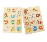 Mikinona 2 set Puzzle in Legno con Pomelli Animali Educativi Montessori Gioco Creativo per Sviluppo Coordinazione Mano-occhio e Abilità Cognitive Regalo per Bambina e Età Prescolare