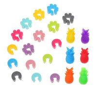 Mikinona 22 Pezzi pennarello per bicchiere di vino bere marcatori targhette con nome della tazza pennarello a tazza in silicone etichette per tazze per bevande Gel di silice