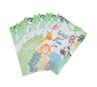 Mikinona 25 Pezzi Invito Leone Tema Giungla in Carta Verde per Compleanno | Superficie Liscia, Scrittura Fai, Effetto Decorativo, per Shower e Feste di Compleanno