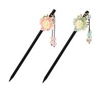 Mikinona 2pezzi Bacchette Per Fiori Stile Cinese Accessori Eleganti Per Acconciature Tradizionali Decorazioni Per Donne e Ragazze