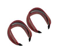 Mikinona 2pezzi Fascia Per Capelli Larga Di Ispirazione Vintage Parte Superiore Alta Accessori Per Capelli Boho Per Donne Fascia Intrecciata Antiscivolo in Vari Colori