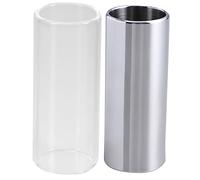 Mikinona 2pezzi Slide Per Chitarra e Acciaio Inossidabile Trasparente e Argento Per Chitarra e Basso Sostenibilità Superiore e Suono Luminoso