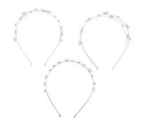 Mikinona 3 Pezzi Fasce per Capelli con Strass Doppia Cerchietti Floreali Eleganti per Donna Accessori Brillanti con Cristalli per Feste Matrimoni e Uso Quotidiano