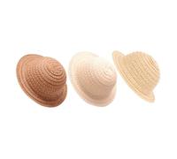 Mikinona 3 pezzi Mini Cappelli di Paglia per Bambole Cappelli Intrecciati Fai da Te in Miniatura per Decorazione e Accessori Moda per Casa delle Bambole e Artigianato