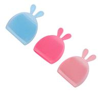 Mikinona 3 Pezzi Pennello viso in silicone scrubber Neonato macchia bagno massaggiatore cuoio capelluto spazzola in silicone per doccia lavapavimenti per doccia per