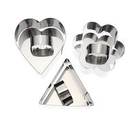 Mikinona 3 set Tagliabiscotti Creativi e Forme Fiore Triangolo Materiale Qualità Facili da Usare e Conservare per Biscotti Dolci e Regali Natale