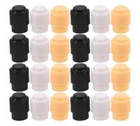 Mikinona 30pezzi Cappuccio Interruttore per Chitarra Elettrica Manopola di Controllo in Plastica Punta Croce Rotonda Sostituzione per Volume Amplificatore in Bianco Nero Giallo