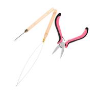 Mikinona 3pezzi Kit Per Estensioni Capelli Con Ago Loop Utensili Professionali Per Inserimento e Trazione Filo Compatibile Con Vari Tipi Di Parrucche e Extension Facilità d Uso Per Principi