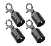 Mikinona 4 Pezzi Accessori per Colonnine Stopper per Corda con Gancio Granchio in Metallo Nero Lucido Fermacorda Riutilizzabile per Corrimano e Barriere Esterni Facile Installazione e