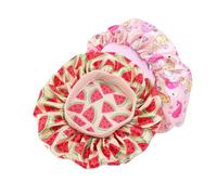 Mikinona 4 Pezzi Copricapo per Satin con Stampa Cappelli Bagno Elastici e Traspiranti per Protezione del per Sonno Confortevole