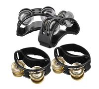 Mikinona 4 pezzi Double Row Foot Tambourine For Adults With Steel Jingle Bells Enhanced Percussion Sound For Concerts And Parties Stylish And Versatile Musical Instrument Accessory