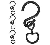 Mikinona 4 Pezzi Gancio Girevole per Fioriera, Ferro Nero | Contenitori e Cestini Sospesi, Rotazione Comoda, Riutilizzabile, Stabile, Installazione Semplice
