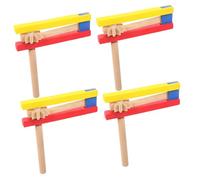 Mikinona 4 pezzi Nacchere in Legno con Manico per Strumento Musicale Educativo per Coordinazione Occhio-mano Design Ergonomico e Sicuro Giocattolo Sonoro per Sviluppo Intelligenza