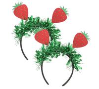 Mikinona 4 Pz fascia alla fragola cerchio per costume cerchio per alla frutta Cerchietto alla moda Decorare Cerchio per alla fragola copricapo di fragole Saluto