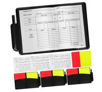 Mikinona 4 Set Cartellini Calcio e Pallavolo PVC Cartellini e Gialli con Taccuini Punteggio Accessori Resistenti per Partite e Gare Sportive