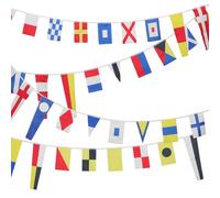 Mikinona 40 Bandiere di Segnalazione Marina Internazionale Resistente, Set Completo di Codice Navale Lettere e Numeri, Bandiere Nautiche per Yacht, Navi e Decorazioni Marittime Portatili