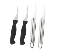 Mikinona 4pezzi Coltello per Pulire Gamberi in Acciaio Inossidabile Strumento Curvo Resistente e Leggero per Rimuovere Linea Gambero Utensile per Cucina Facile da Usare e Pulire