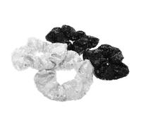 Mikinona 4pezzi Elastici Per Capelli Metallici Glitter Scintillanti Scrunchies Giganti Elastici Per Capelli Adatti Donne e Ragazze Per Acconciature e Feste