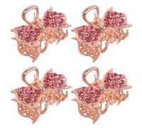 Mikinona 4pezzi Fermaglio Capelli Donna Fiocco di Strass Eleganti Accessori per Capelli Fiocco per Acconciature Formali Leggero e Comodo da Indossare
