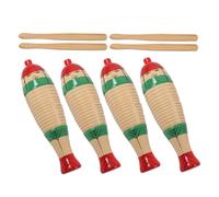 Mikinona 4Sets Strumento Percussivo in Legno Guiro per Ragazzo Musicale per Facile da Usare Design Delicato Insegna Tecniche Ritmo per Giochi Educativi