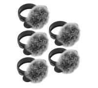 Mikinona 5 Pezzi Microfono Furry Wind Muff Protezione Antivento e Rumore per Microfoni Lavalier Wireless Copertura Antipolvere e Antispruzzo per Streaming e Interviste Outdoor
