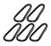 Mikinona 5 Pezzi Moschettoni in Alluminio Leggero Nero Clip Portachiavi Resistenti con Finitura Liscia e Design Antiscivolo Ganci Compatti per Chiavi e Accessori Quotidiani
