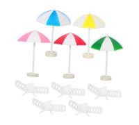 Mikinona 5 Set Mini Ombrelloni e Sedie da Spiaggia Accessori per Casa delle e Decorazioni Estive per Miniature Leggeri e Resistenti per Fatati e Scenografie