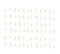 Mikinona 50 Pezzi Figure Umane Miniature Bianche 1: 300 in Plastico | Set, Dipingibili Fai, per Plastico Ferroviario e Architettura
