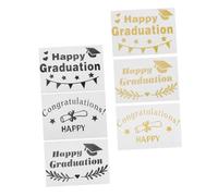 Mikinona 6 Adesivi Trasparenti per Palloncini Laurea in PVC Resistente Lettere Decorative per Feste di Laurea Set Decorativo Fai da Te per Allestimenti Sala Festa